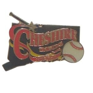Cheshire Baseball Championship Pin Connecticut State Shape CT Souvenir